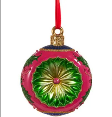 Raz- 15" Vintage Multicolor Round Ornament
