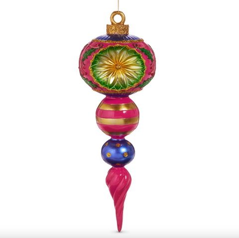 Raz- 12" Vintage Multicolor Finial Ornament