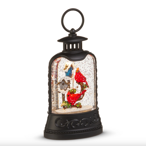 Raz- 8" Cardinal and Birdhouse Lighted Water Lantern