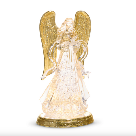 Raz- 12.75" Lighted Swirling Glitter Water Angel