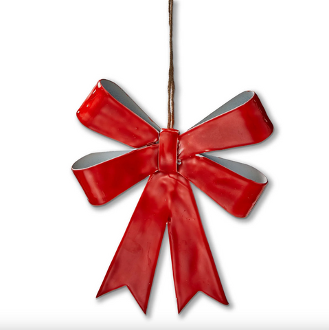 Tag- Red Bow Enamel Ornament