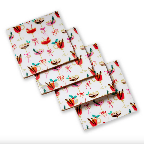 Tag- Very Merry Cocktail Coaster Set Of 4