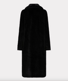 Esqualo-Coat shawl collar fake fur- Black