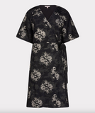Esqualo-Dress Jacquard Puff Sleeve
