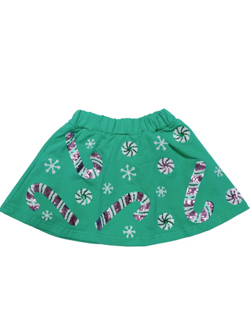 Belle Cher-Candy Cane Teal Skort