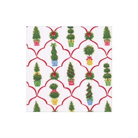 Caspari-Petit Jardin de Noel Cocktail Napkins - includes 20 Cocktail Napkins