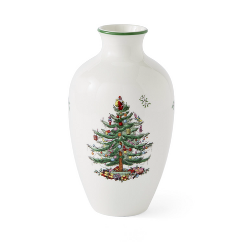 Spode-Christmas Tree 10" Posy Vase