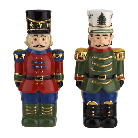 Spode-Christmas Tree 4.5 Inch Nutcracker Salt & Pepper Shakers