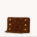 Hammit-Bryant Wallet sml Chocolate Diamond Suede/Antique Gold