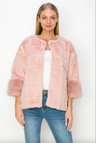 Joh-Jina Fur Jacket- Pink
