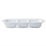 Juliska-Berry & Thread  Melamine 14" Triple Section Server - Whitewash