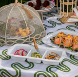 Juliska-Berry & Thread  Melamine 14" Triple Section Server - Whitewash