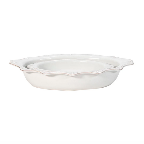 Berry & Thread  Oval Baker Set/2pc - Whitewash- Sold Separately
