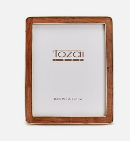 Tozai Wood 8x10" Rounded Edge with Brass Photo Frame