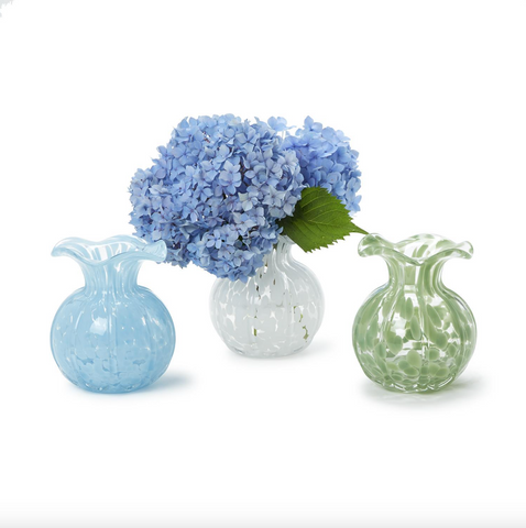 Two's Company-Ruffled Edge Spotted Vase Asst 3 Colors