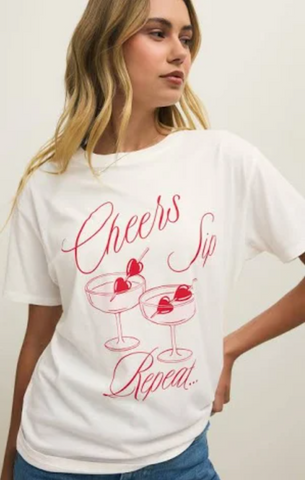 Z Supply-Cheers Boyfriend Tee Sea Salt