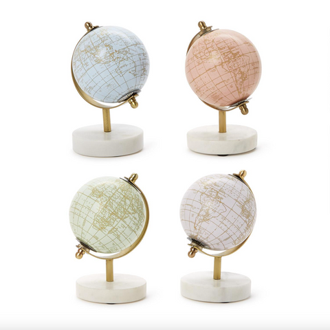 Two's Company-Around The World Mini Globe with Marble Base Asst 4 Colors