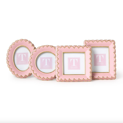 Two's Company-Pink Scalloped Mini Frame
