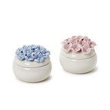 Two's Company-Hydrangea Trinket Jewelry Box with Lid Asst 2 Colors