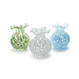 Two's Company-Ruffled Edge Spotted Vase Asst 3 Colors