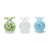 Two's Company-Ruffled Edge Spotted Vase Asst 3 Colors