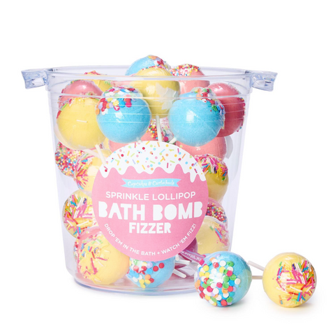 Two's Company-Cake Pop Sprinkle Lollipop Mixed Berry Scented Bath Bomb Fizzer
