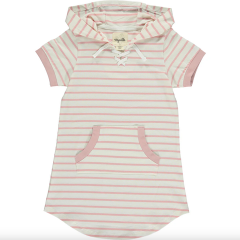 Vignette Tracey Dress in Pink Ivory Stripe