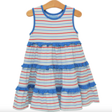 Trotter Street-Tinsley Twirl Dress- Patriotic Stripe