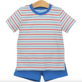 Trotter Street-Drew Short Set- Patriotic Stripe