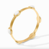 Julie Vos- Portofino Stone  Bangle-White Jade- M