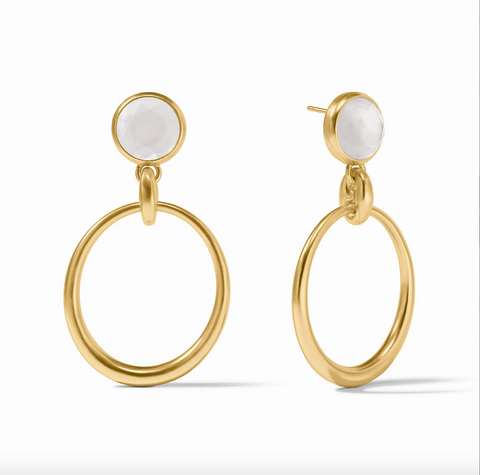 Julie Vos- Laguna Statement Earring-Iridescent Clear Crystal