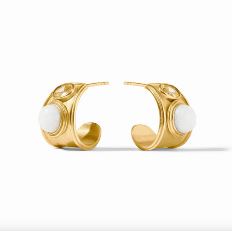 Julie Vos- Portofino Stone Hoop-White Jade