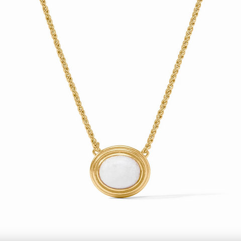 Julie Vos - Portofino Solitaire  Necklace-White Jade