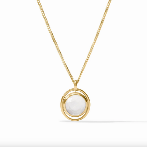 Julie Vos- Laguna Solitaire Necklace-Iridescent Clear Crystal