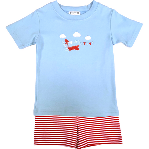 Ishtex- AIRPLANE BOY'S SHORTS SET