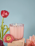 AROMATIQUE-The Smell Of Spring Ribbed  Glass Candle