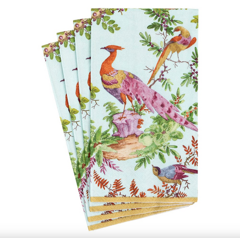 Caspari- Chelsea Birds Celadon Guest Towel