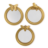 Two's Company-Flora and Fauna Vintage Round Mirror Trinket Tray Sold Separately