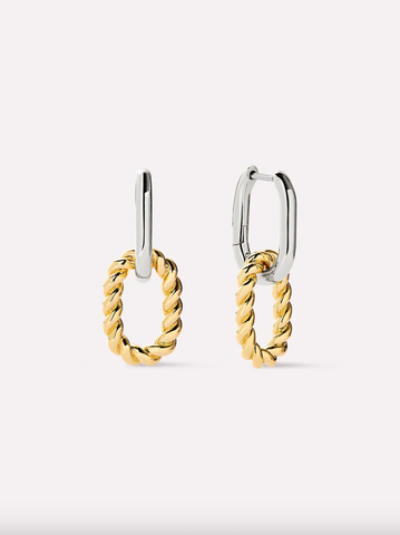 Ana Luisa-Drop Earrings - Ash Double Mini Two Tone