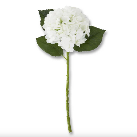 K&K-20 Inch White Real Touch Hydrangea Stem
