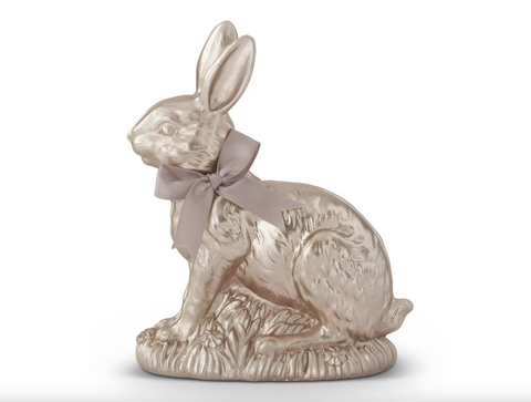 K&K- Resin Gold Easter Bunny w/Bow