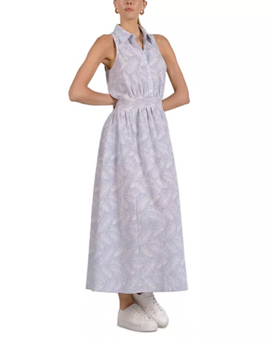 Elan-3 Maxi Collared Accent Blue and White