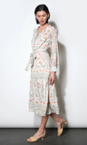 Greylin- Reese Flowy Scarf Print Midi W/ Tie Belt