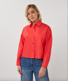 Esqualo-Blouse cropped folded cuff