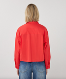 Esqualo-Blouse cropped folded cuff