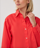 Esqualo-Blouse cropped folded cuff