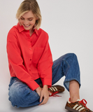Esqualo-Blouse cropped folded cuff