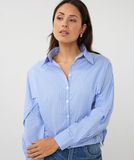 Esqualo-Blouse striped cropped batwing