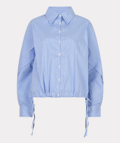 Esqualo-Blouse striped cropped batwing