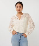Esqualo-Blouse raglan embroidery anglaise